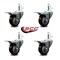 Service Caster 3'' Maroon Poly Swivel 7/16'' Stem Caster Set with Total Lock Brake, 4PK SCC-GRTTL20S314-PPUB-MRN-716138-4 - alternate 3
